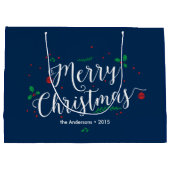 メリーなヤドリギの休日のギフトバッグ ラージペーパーバッグ (裏面)