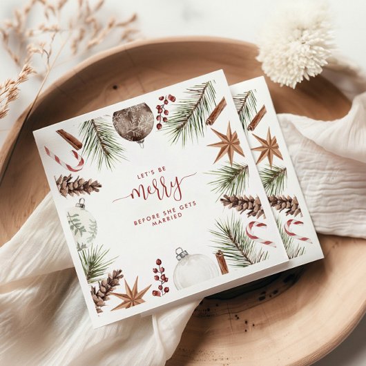 メリーなルーラルクリスマス ブライダルシャワーしよう スタンダードカクテルナプキン