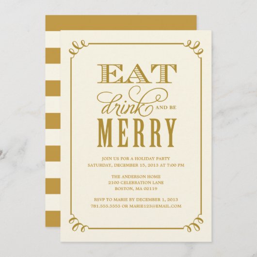 メリーなヴィンテージ%PIPE%の休日のパーティの招待状があって下さい 招待状 (正面/裏面)