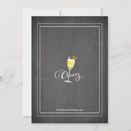 メリーな休日のカクテルのパーティの招待状があって下さい 招待状 (裏面)