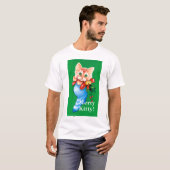 メリーな子猫! 白いTシャツ Tシャツ (正面フル)