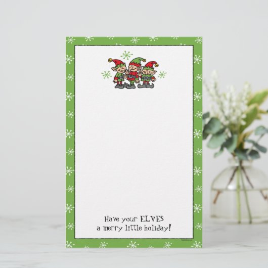 メリーな小妖精や小人のカスタムなクリスマスの文房具 便箋 (スタンド正面)