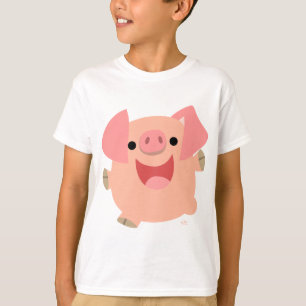 メリーな漫画のブタの子供のTシャツ Tシャツ
