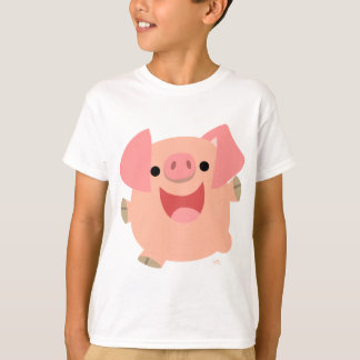 メリーな漫画のブタの子供のTシャツ Tシャツ