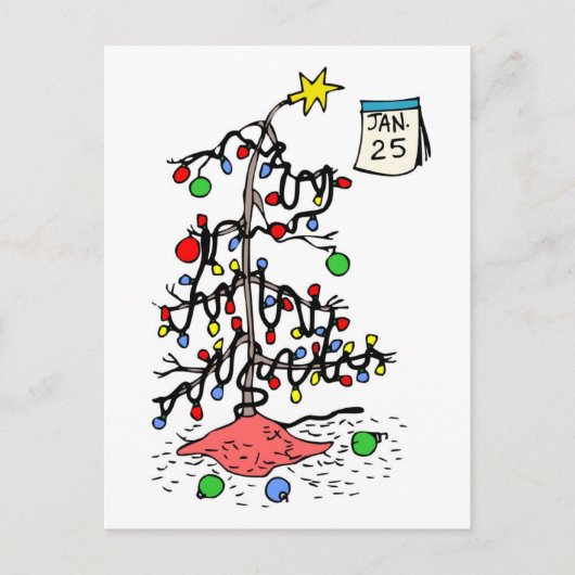 メリーな遅れてクリスマスはバックおもしろいを郵便はがき見ます シーズンポストカード (正面)