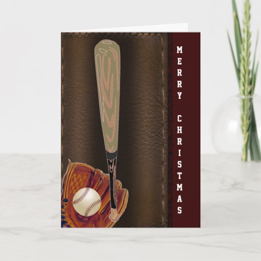 メリーな野球のクリスマス シーズンカード (正面)