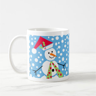 メリーな雪だるまのマグ コーヒーマグカップ