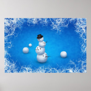 メリーな雪だるま ポスター