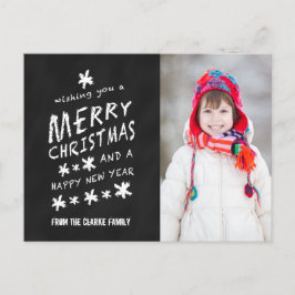 メリーな黒板のクリスマスの休日の写真 シーズンポストカード