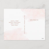 メリーな|ののどのばら色の金ゴールドおよび赤面のクリスマスの写真 シーズンポストカード (裏面)