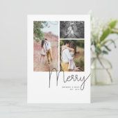 "メリーな"モダンな原稿の数々のな写真の休日カード シーズンカード (スタンド正面)