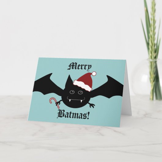 メリーなBatmasの間抜けなゴシック様式こうもりのクリスマス シーズンカード (正面)