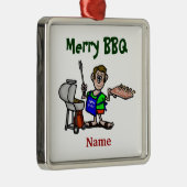 メリーなBBQの人の料理はクリスマスのオーナメントを肋骨で補強します メタルオーナメント (右)