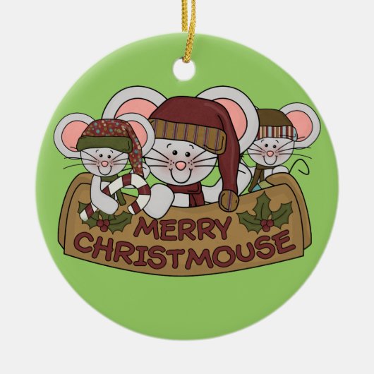 メリーなChristmouse セラミックオーナメント (正面)