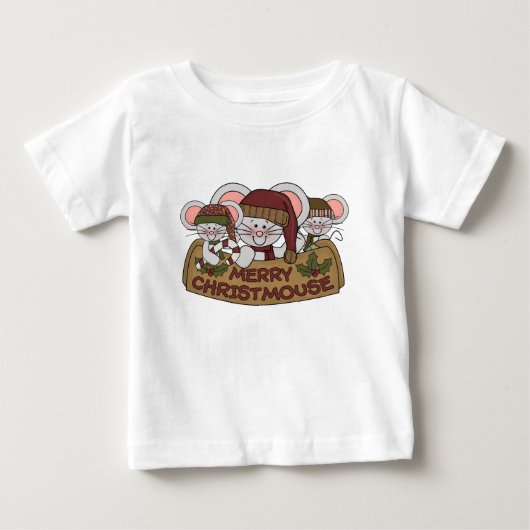 メリーなChristmouse ベビーTシャツ (正面)