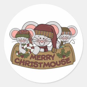 メリーなChristmouse ラウンドシール