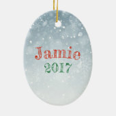 メリーなCLEVEMASクリーブランドのクリスマスはそれを個人化します セラミックオーナメント (裏面)