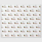 メリーなCluckmas! サンタおよび鶏の包装紙 ラッピングペーパー (フラット)