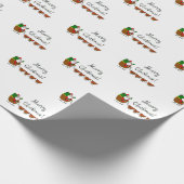 メリーなCluckmas! サンタおよび鶏の包装紙 ラッピングペーパー (角)