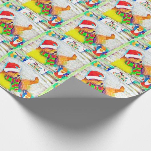 メリーなOtterlyのクリスマスのギフト用包装紙 ラッピングペーパー (角)