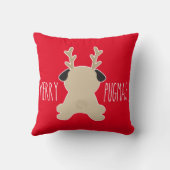 メリーなPugmasのクリスマスの枕トナカイのパグ クッション (裏面)
