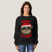 メリーなSlothmasのかわいい怠惰のクリスマスのセーターのジャンパー スウェットシャツ (正面フル)