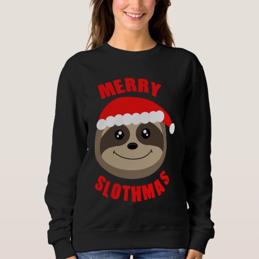 メリーなSlothmasのかわいい怠惰のクリスマスのセーターのジャンパー スウェットシャツ (正面)