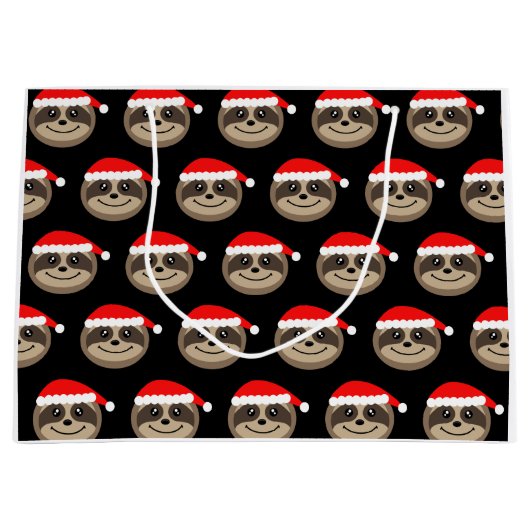 メリーなSlothmasの怠惰のクリスマスのギフトバッグ ラージペーパーバッグ (正面)