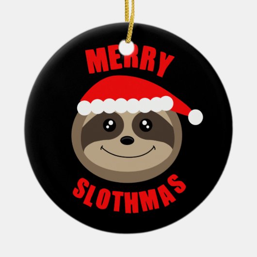 メリーなSlothmasの怠惰のクリスマスのクリスマスツリーのオーナメント セラミックオーナメント (正面)