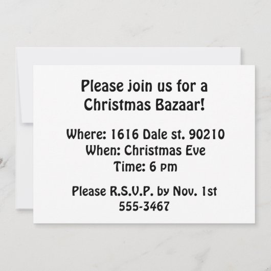 メリーなSquatchmas 招待状 (裏面)