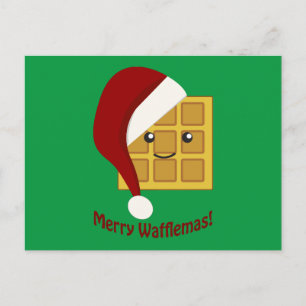 メリーなWafflemasのクリスマスのワッフル シーズンポストカード