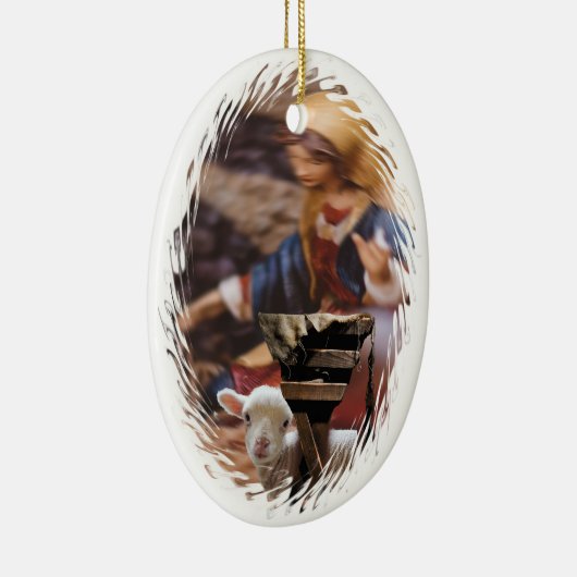 メリーに小さい子ヒツジ-クリスマスのオーナメント--がありました セラミックオーナメント (右)