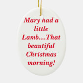 メリーに小さい子ヒツジ-クリスマスのオーナメント--がありました セラミックオーナメント (裏面)