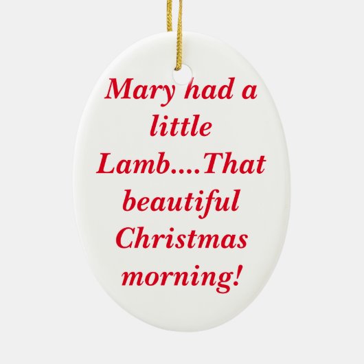 メリーに小さい子ヒツジ-クリスマスのオーナメント--がありました セラミックオーナメント (裏面)