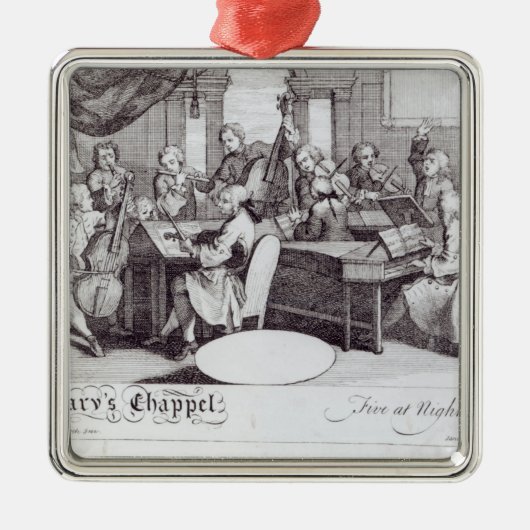 メリーのチャペルのためのコンサートのチケット メタルオーナメント (正面)