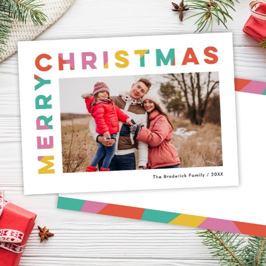 メリーはっきりしたカラフルクリスマスの写真 シーズンカード