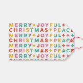 メリーはっきりしたカラフルクリスマス ギフトタグ (正面(横))