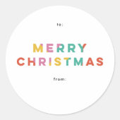 メリーはっきりしたカラフルクリスマス ラウンドシール (正面)