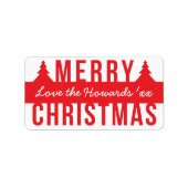 メリーはっきりしたクリスマス切り出しの木 ラベル (正面)