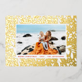 メリーはっきりしたクリスマス金ゴールドReD植物体 箔シーズンカード (正面)