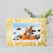 メリーはっきりしたクリスマス金ゴールドReD植物体 箔シーズンカード (立ち正面)