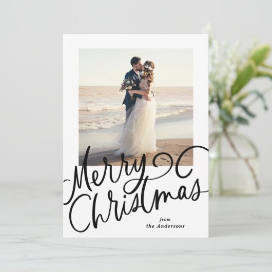 メリーはっきりしたクリスマス – 手書付きホリデーカード 招待状 (スタンド正面)