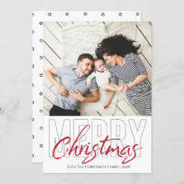 メリーはっきりしたスモダン・クリスマスカード 招待状