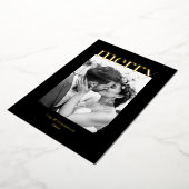 メリーはっきりしたス結婚・クリスマスの写真黒金ゴールド 箔シーズンカード (回転した状態)