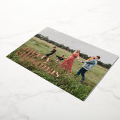 メリーはっきりしたス・クリスマ独身のス写真のパーソナライズ 箔シーズンカード (回転した状態)