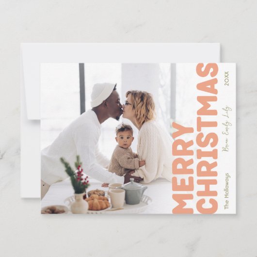 メリーはっきりしたモダンクリスマスのフルフォト シーズンカード (正面)