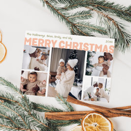 メリーはっきりしたモダンクリスマスの5枚の写真 シーズンカード