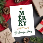 メリーはっきりしたモダンクリスマス ポストカード
