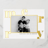 メリーはっきりしたモダンタイポグラフィ 箔シーズンカード (正面)