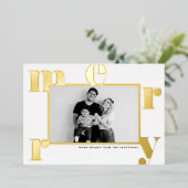 メリーはっきりしたモダンタイポグラフィ 箔シーズンカード (立ち正面)